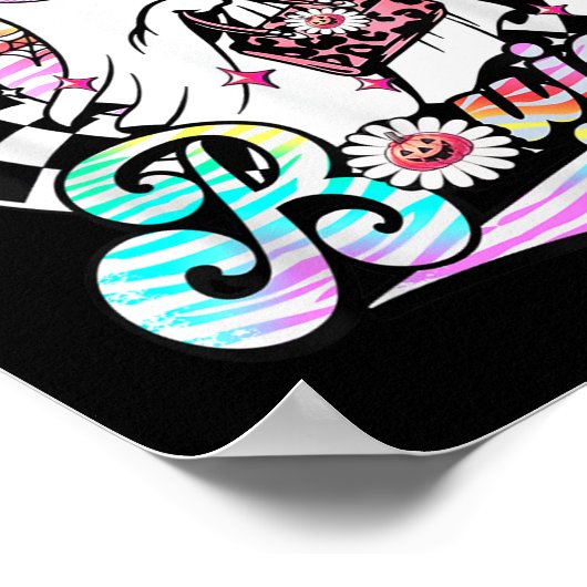 Ich habe den Boo in Boujee Ghost Retro Zebra Leopa Poster (Ecke)