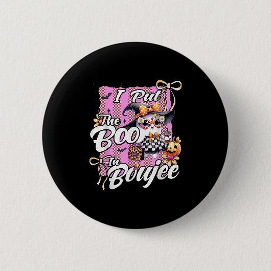 Ich habe den Boo in Boujee Niedlich Ghost Leopard  Button (Vorderseite)
