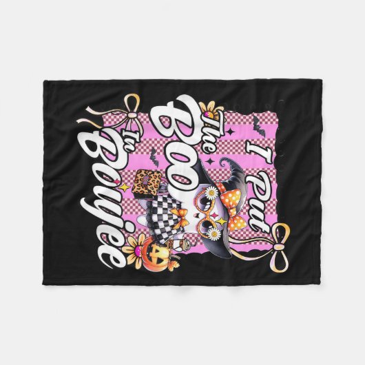 Ich habe den Boo in Boujee Niedlich Ghost Leopard  Fleecedecke (Vorderseite (Horizontal))