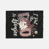 Ich habe den Boo in Boujee Niedlich Leopard Retro  Fleecedecke (Vorderseite (Horizontal))