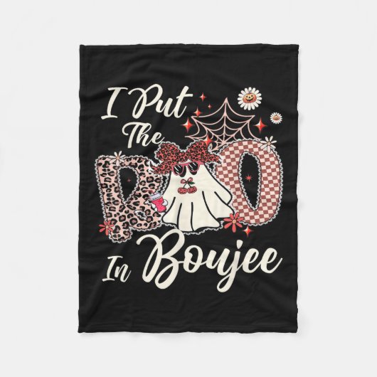 Ich habe den Boo in Boujee Niedlich Leopard Retro  Fleecedecke (Vorderseite)
