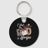 Ich habe den Boo in Boujee Niedlich Leopard Retro Schlüsselanhänger (Vorderseite)