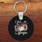 Ich habe den Boo in Boujee Niedlich Leopard Retro  Schlüsselanhänger (Vorderseite)