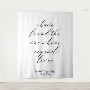 "Ich habe den einen gefunden" - eleganter Hochzeit Wandteppich