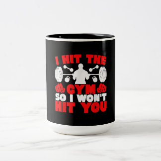 Ich habe den Fitnessraum getroffen, sodass ich auf Zweifarbige Tasse