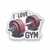 Ich habe den Fitnessraum Liebe Aufkleber (Vorderseite)