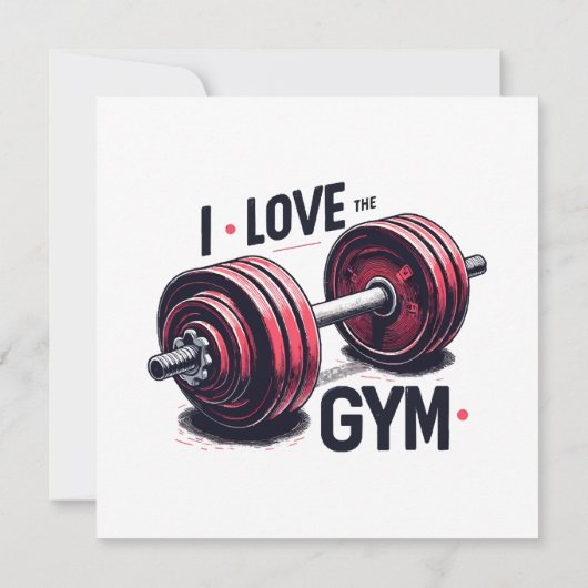 Ich habe den Fitnessraum Liebe Einladung (Rückseite)