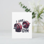 Ich habe den Fitnessraum Liebe Postkarte (Stehend Vorderseite)