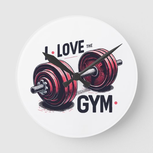 Ich habe den Fitnessraum Liebe Runde Wanduhr (Vorderseite)