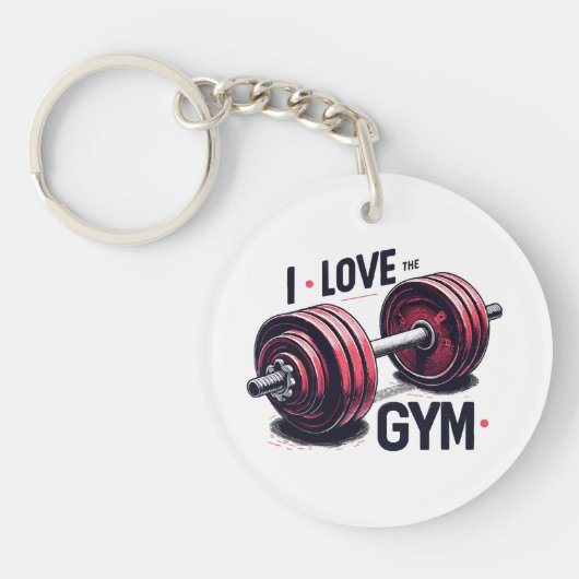Ich habe den Fitnessraum Liebe Schlüsselanhänger (Vorderseite)
