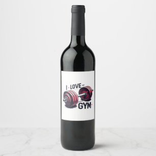 Ich habe den Fitnessraum Liebe Weinetikett