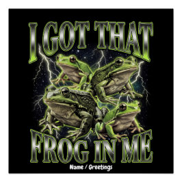 Ich Habe Den Frosch In Mir Retro 90er Bootleg Meme Poster