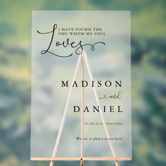 Ich habe den gefunden, den mein Soul Liebe! Script Acrylschild (Neutral)