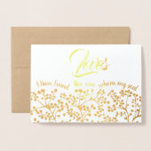 Ich habe den gefunden, den meine Soul Lieben Hochz Folienkarte (Vorderseite mit Umschlag)