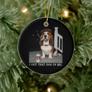Ich Habe Den Hund In Mir, Lustige Basset Hound Mem Keramik Ornament