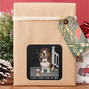 Ich Habe Den Hund In Mir, Lustige Basset Hound Mem Quadratischer Aufkleber