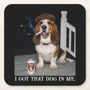 Ich Habe Den Hund In Mir, Lustige Basset Hound Mem Rechteckiger Pappuntersetzer