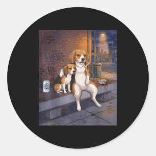 Ich Habe Den Hund In Mir Lustiger Beagle Trinkt Bi Runder Aufkleber