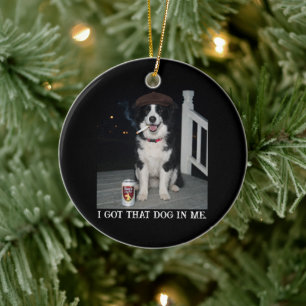 Ich Habe Den Hund In Mir, Lustiges Border Collie M Keramik Ornament