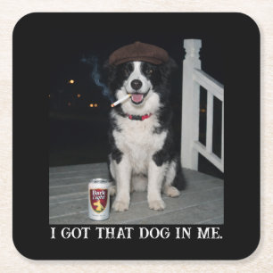 Ich Habe Den Hund In Mir, Lustiges Border Collie M Rechteckiger Pappuntersetzer