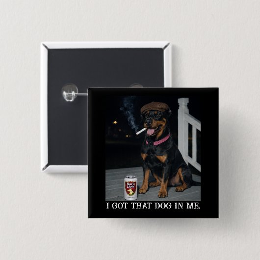 Ich Habe Den Hund In Mir, Lustiges Dobermann Pinsc Button (Vorne & Hinten)
