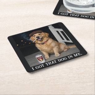 Ich Habe Den Hund In Mir, Lustiges Golden Retrieve Rechteckiger Pappuntersetzer