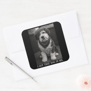 Ich Habe Den Hund In Mir Lustiges Sheepadoodle-Fot Quadratischer Aufkleber