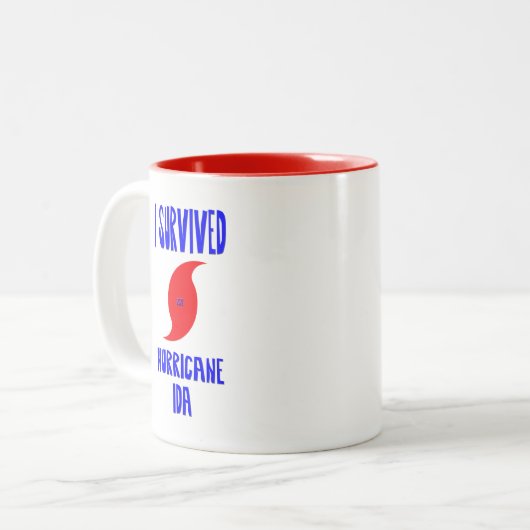 Ich habe den Hurrikan Ida überlebt Zweifarbige Tasse (Vorderseite Links)