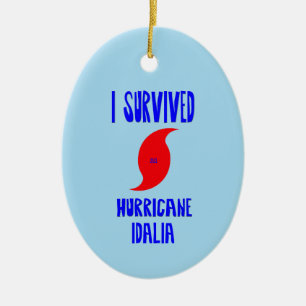 Ich habe den Hurrikan Idalia überlebt Keramik Ornament