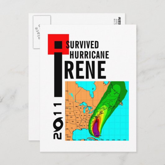 Ich habe den Hurrikan Irene Postcard überlebt Postkarte (Vorne/Hinten)