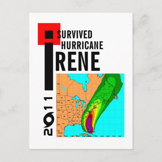 Ich habe den Hurrikan Irene Postcard überlebt Postkarte (Vorderseite)