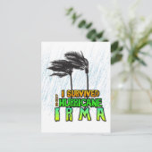 Ich habe den Hurrikan Irma überlebt Postkarte (Stehend Vorderseite)