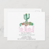 Ich habe den Kakteen eine sukkulente neue Adresse Ankündigungspostkarte (Vorne/Hinten)