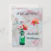 Ich habe den klassischen Elegant Pastel Floral Mov Ankündigungspostkarte (Vorne/Hinten)