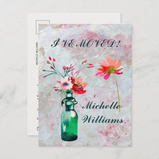 Ich habe den klassischen Elegant Pastel Floral Mov Ankündigungspostkarte (Vorne/Hinten)