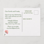 Ich habe den klassischen Elegant Pastel Floral Mov Ankündigungspostkarte (Rückseite)