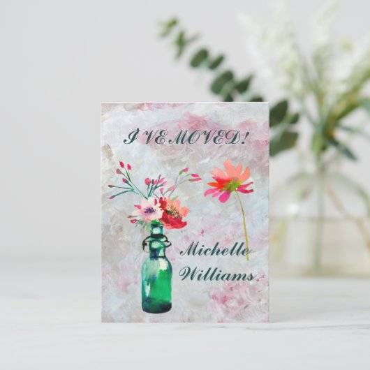 Ich habe den klassischen Elegant Pastel Floral Mov Ankündigungspostkarte (Stehend Vorderseite)