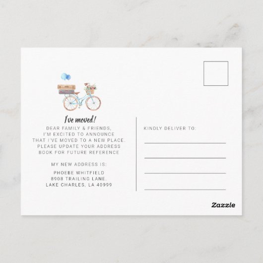 Ich habe den modernen Adresswechsel verändert Postkarte (Rückseite)