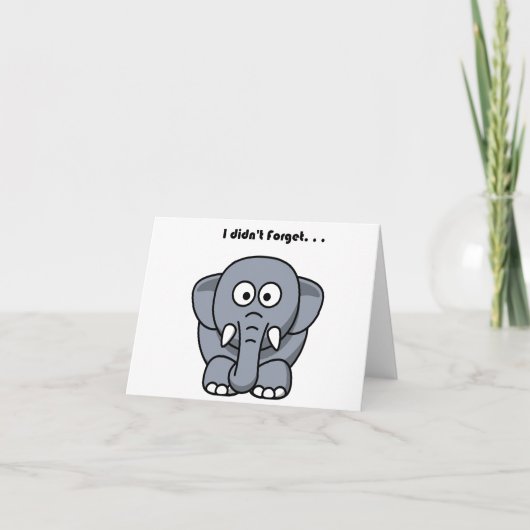 Ich habe den Niedlichen Funny Grey Elephant Cartoo Karte (Vorderseite)