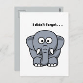 Ich habe den Niedlichen Funny Grey Elephant Cartoo Postkarte (Vorne/Hinten)