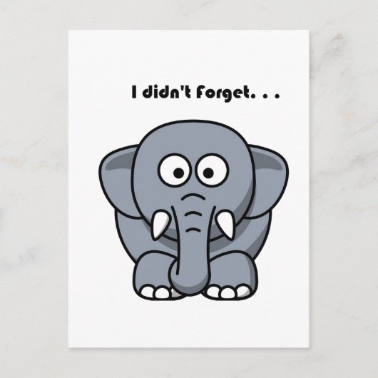 Ich habe den Niedlichen Funny Grey Elephant Cartoo Postkarte (Vorderseite)