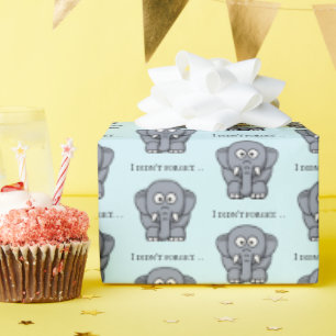 Ich habe den süßen lustigen grauen Elefanten-Carto Geschenkpapier