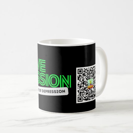 Ich habe Depression CTFOD QR Freiwillige Advocate  Kaffeetasse (VorderseiteRechts)