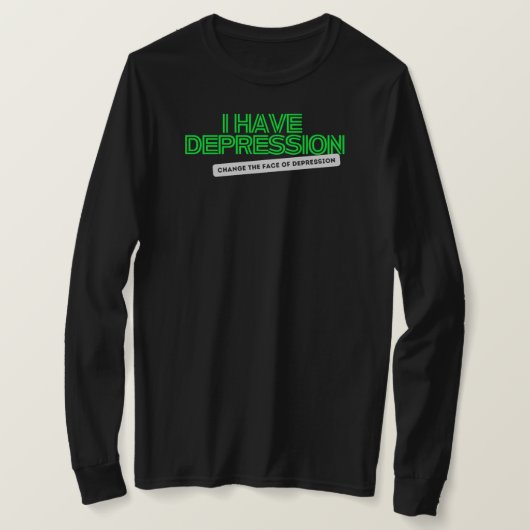 Ich habe Depression_ Nebel FB_ Lange Schläge T-Shirt (Design vorne)