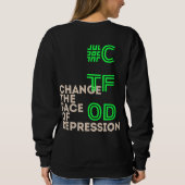 Ich habe Depression _ Nebel Grün Sweatshirt (Rückseite)