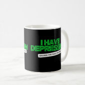 Ich habe Depressionsnebel für Schlichte schwarze C Kaffeetasse (VorderseiteRechts)