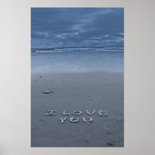 Ich habe dich am Strand Liebe Poster