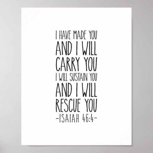 Ich habe dich gemacht und ich werde dich tragen, I Poster (Vorne)