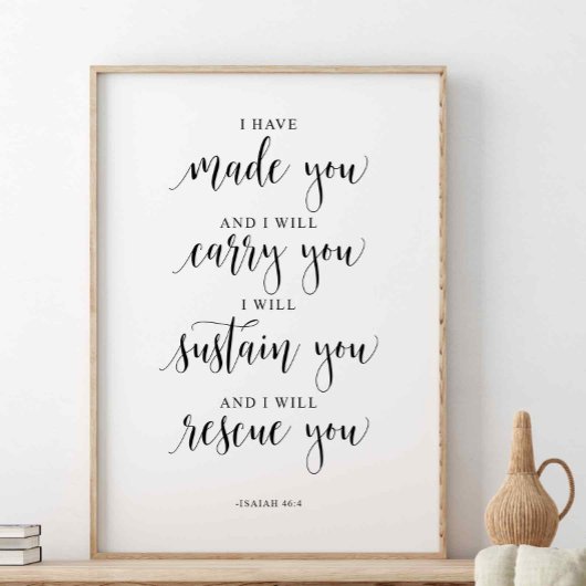 Ich habe dich gemacht und ich werde dich tragen, I Poster