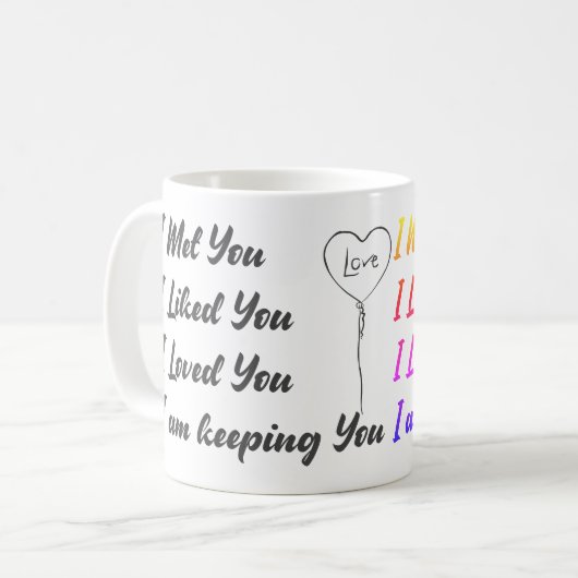 Ich habe dich getroffen, dass ich dich gemocht hab kaffeetasse (Vorderseite Links)